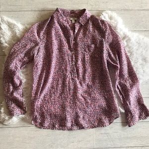 J. Crew Purple and Pink sz 6 Popover Blouse